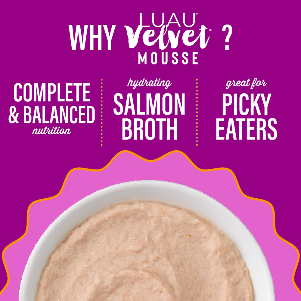 Tiki Cat Luau Velvet Mousse texture close-up showcases silky mousse