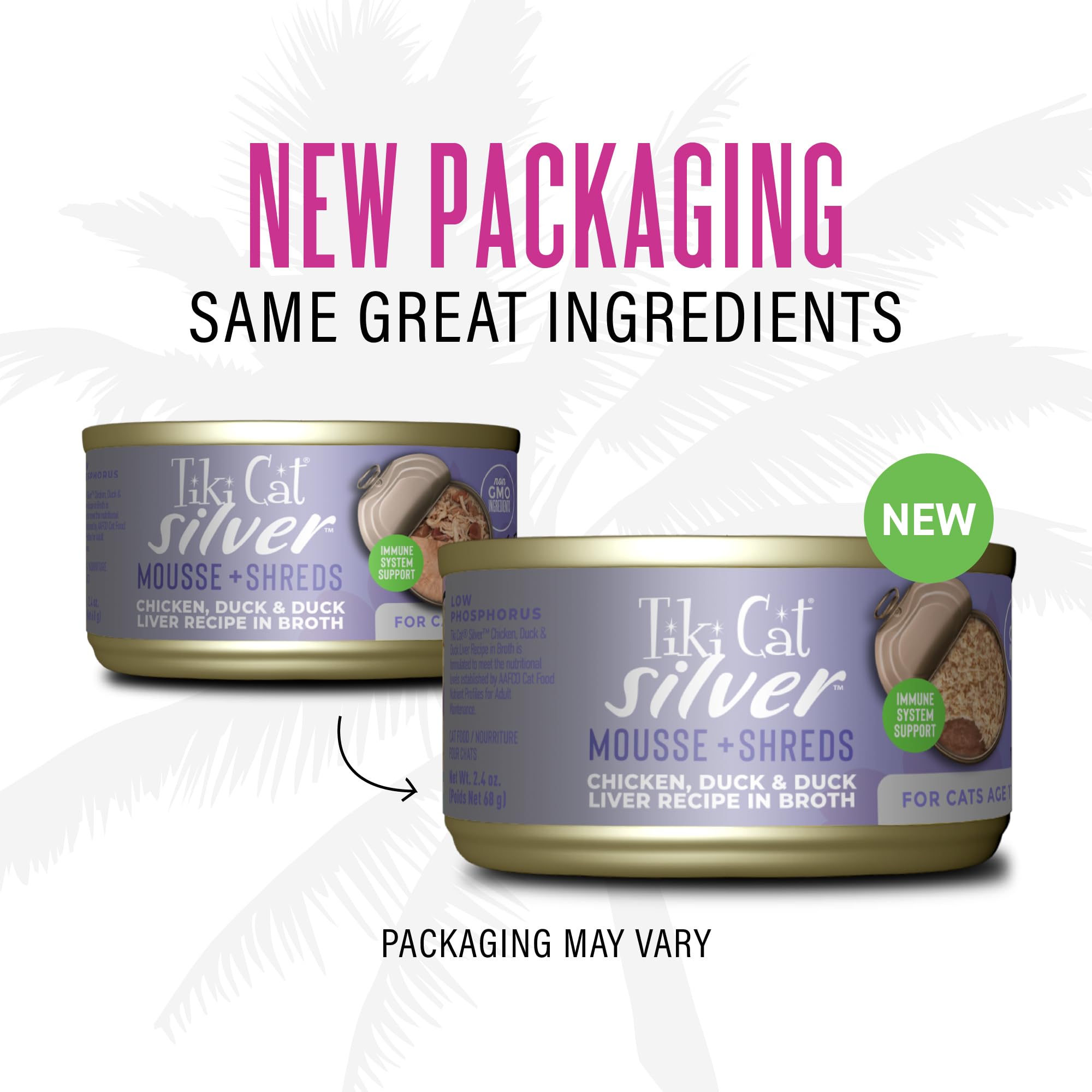 Tiki Cat Silver Comfort Shreds showing tender texture for delicate teeth