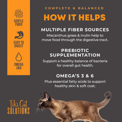 Tiki Cat Solutions Digestion fiber sources table for gentle digestion.