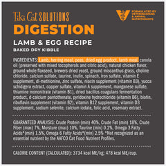 TIKI CAT Solutions Digestion kibble poured into bowl highlighting grain-free recipe