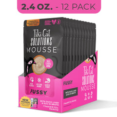 Creamy Tiki Cat Solutions Fussy mousse texture close-up for palatability.