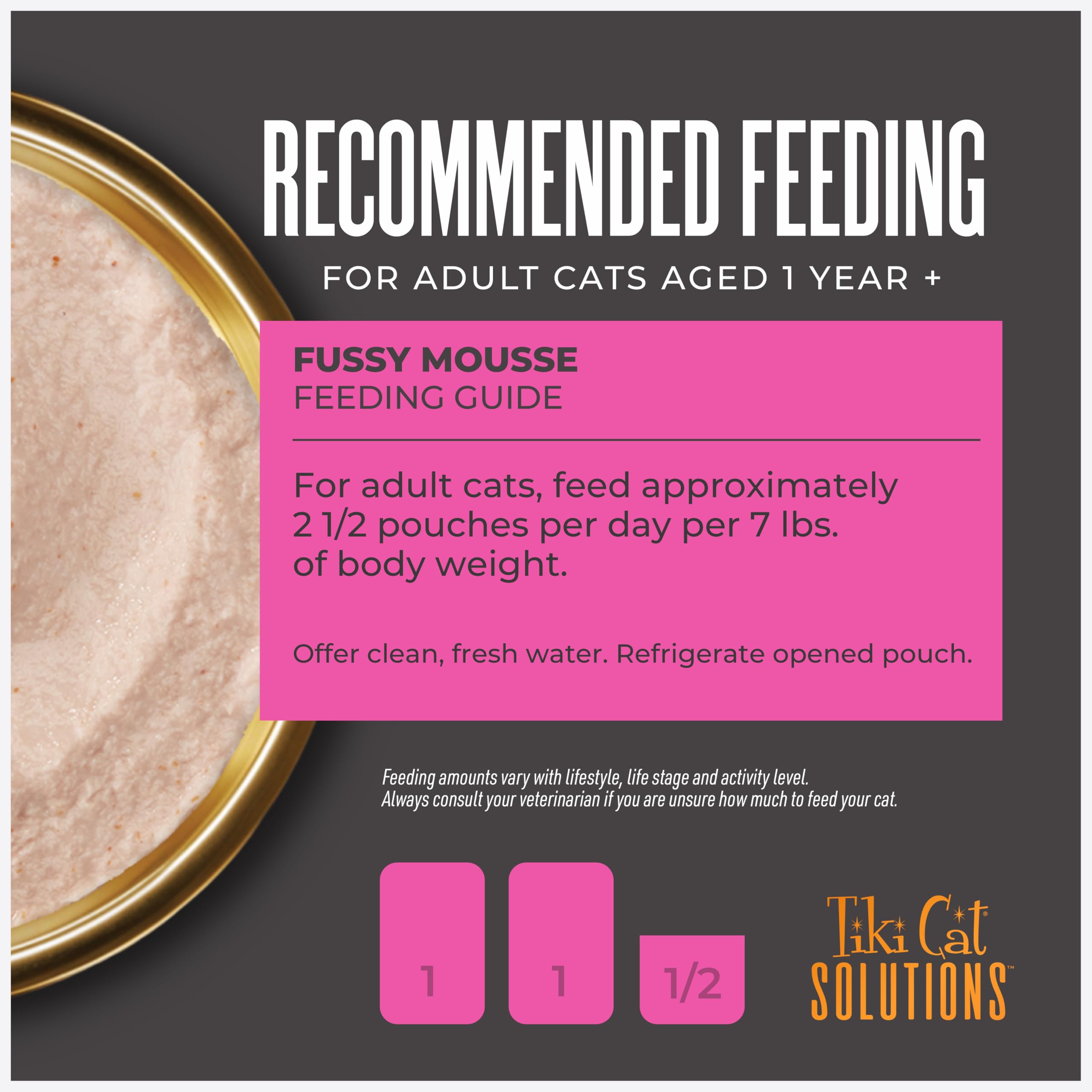 Serving bowl with creamy mousse from Tiki Cat Solutions Fussy.