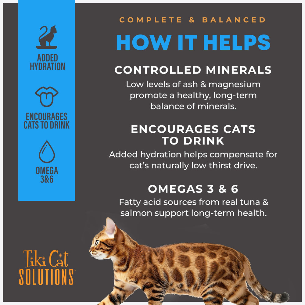 Mineral Balance Mousse emphasizes low ash and magnesium.