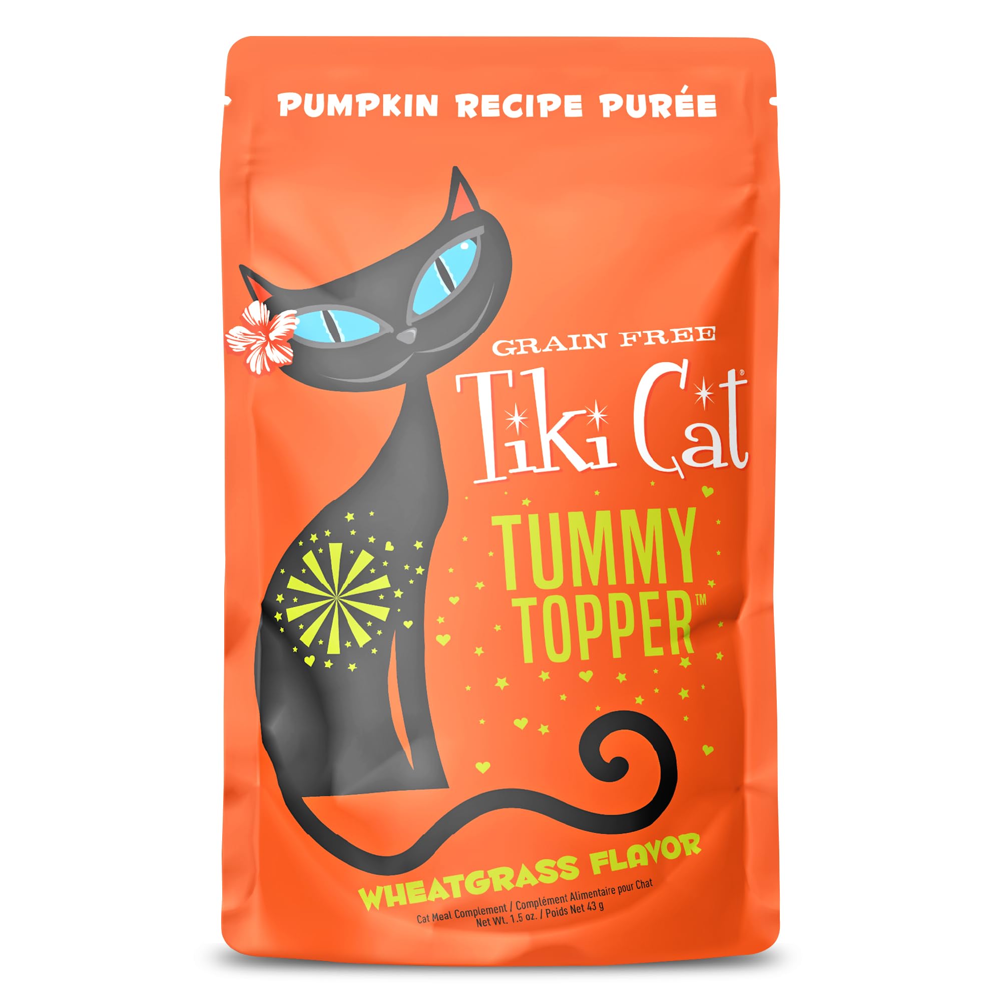 Tiki Cat Tummy Topper pumpkin puree in a bowl supports digestion