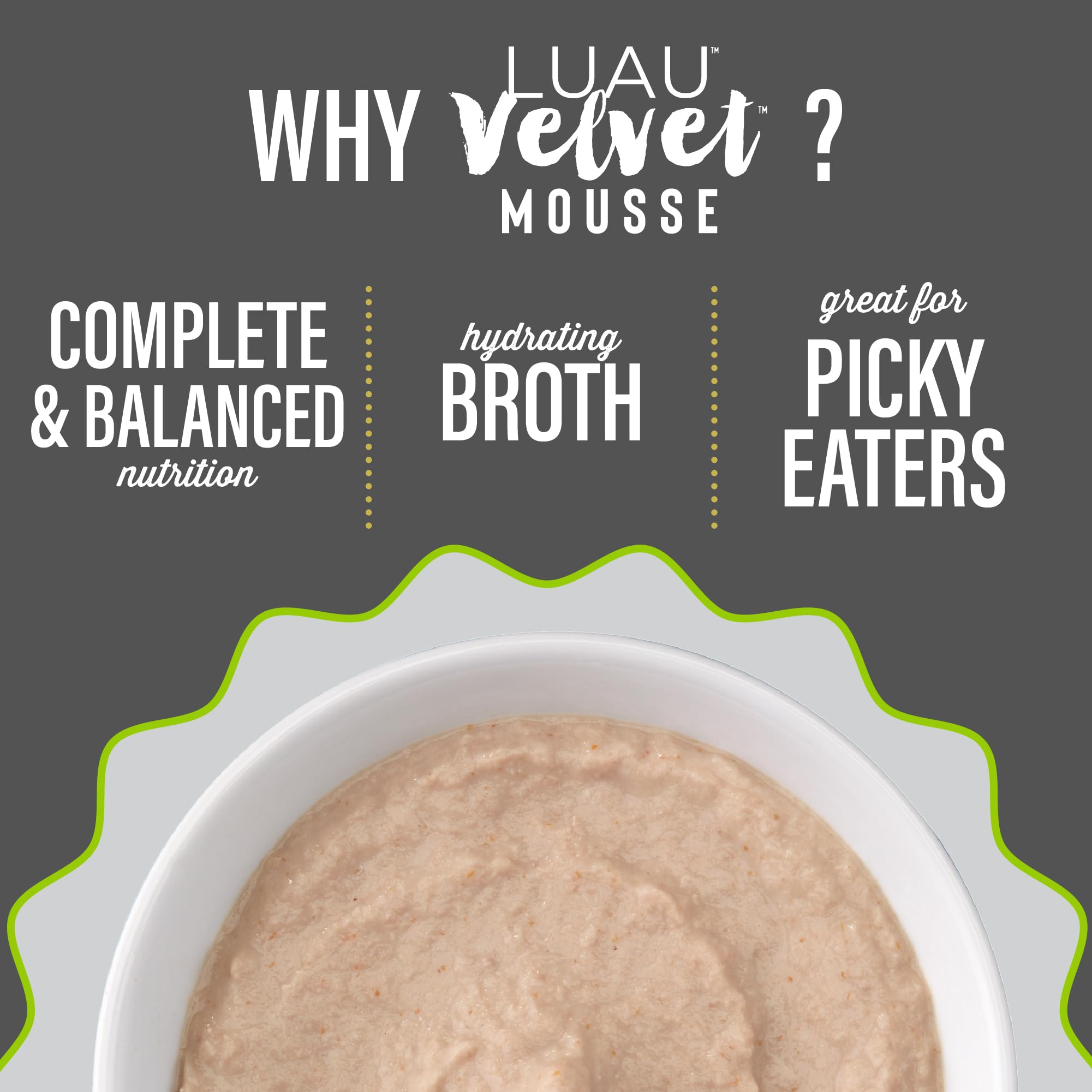 Tiki Cat Velvet Mousse grain-free nutrition using real meat for balance.