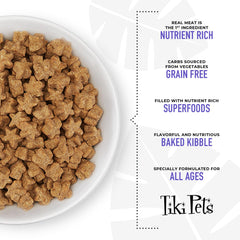 Tiki Dog Born Carnivore close-up of real chicken kibble