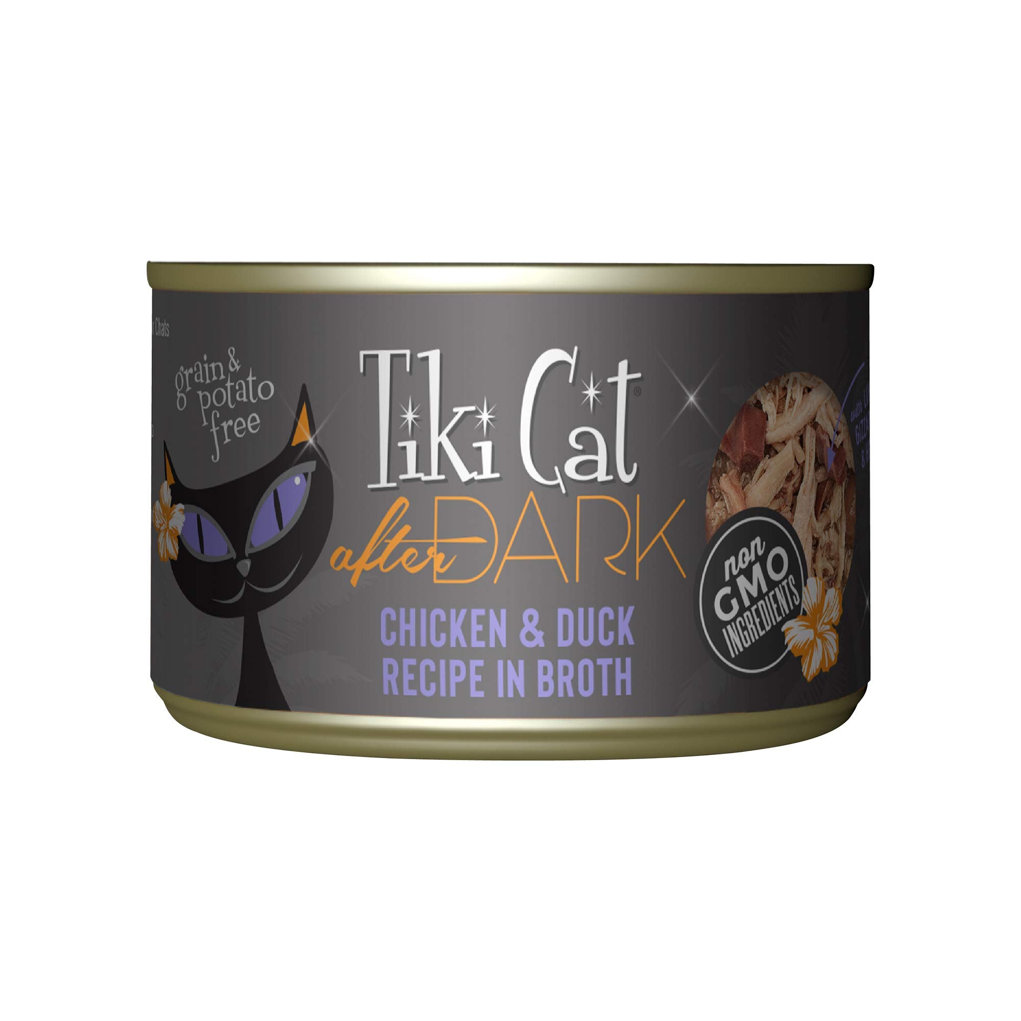 Tiki Cat After Dark can with chicken and duck for adult cats