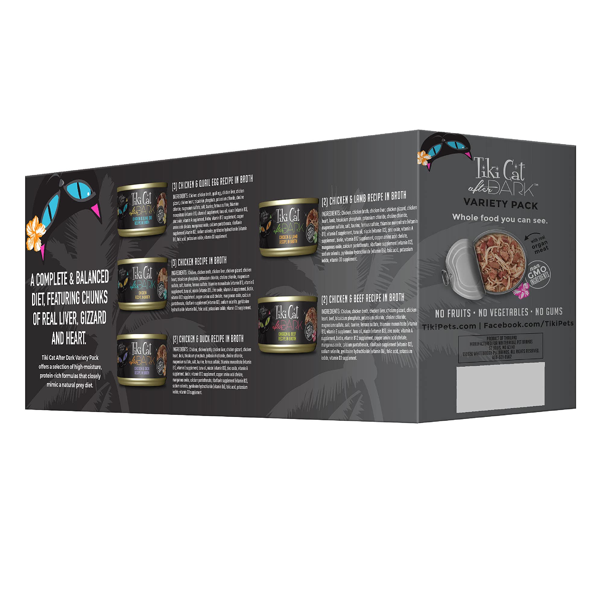 TIKI PETS After Dark organ meat nutrition in broth adds flavor and nutrient density.