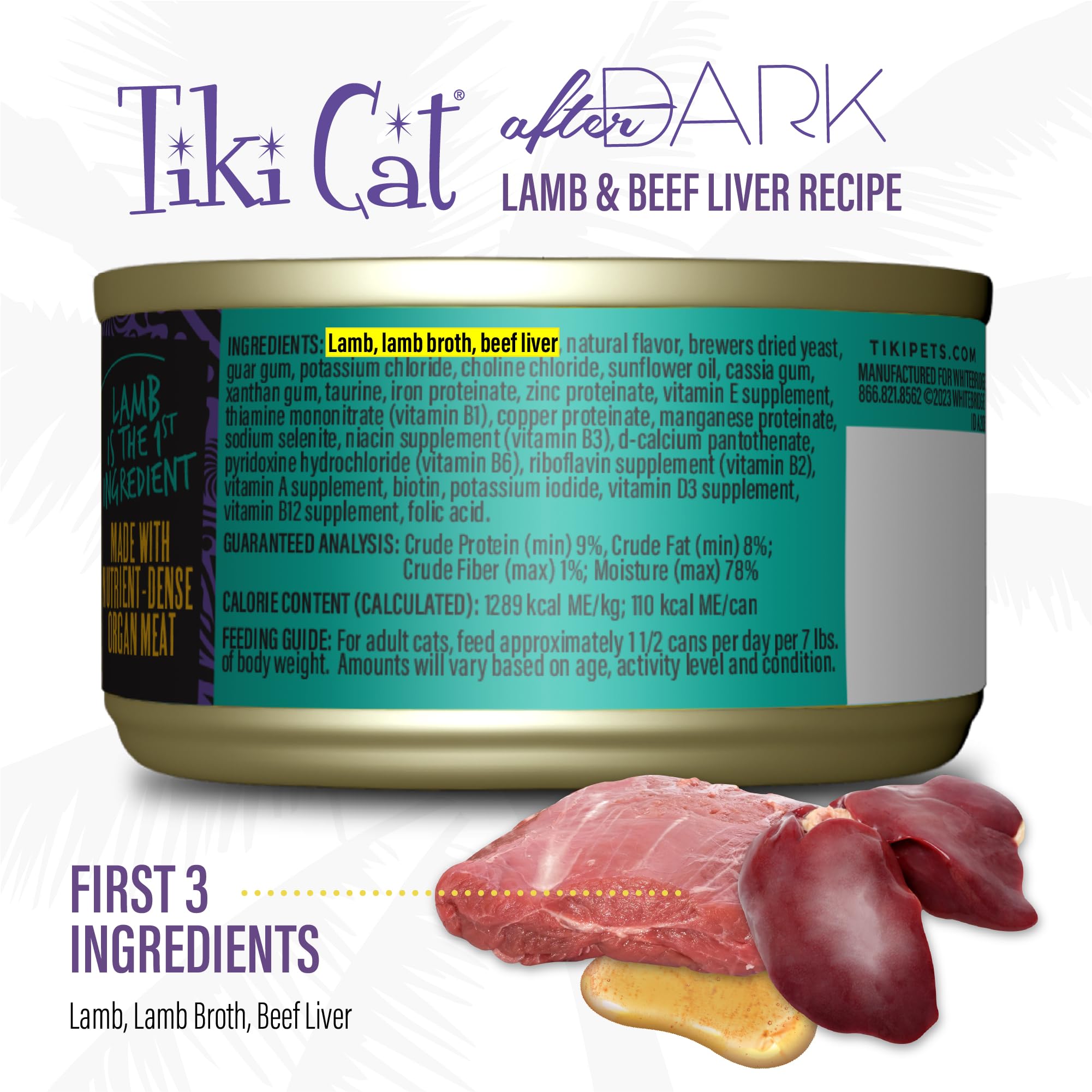 Tiki Cat After Dark Pate in bowl shows grain-free serving.