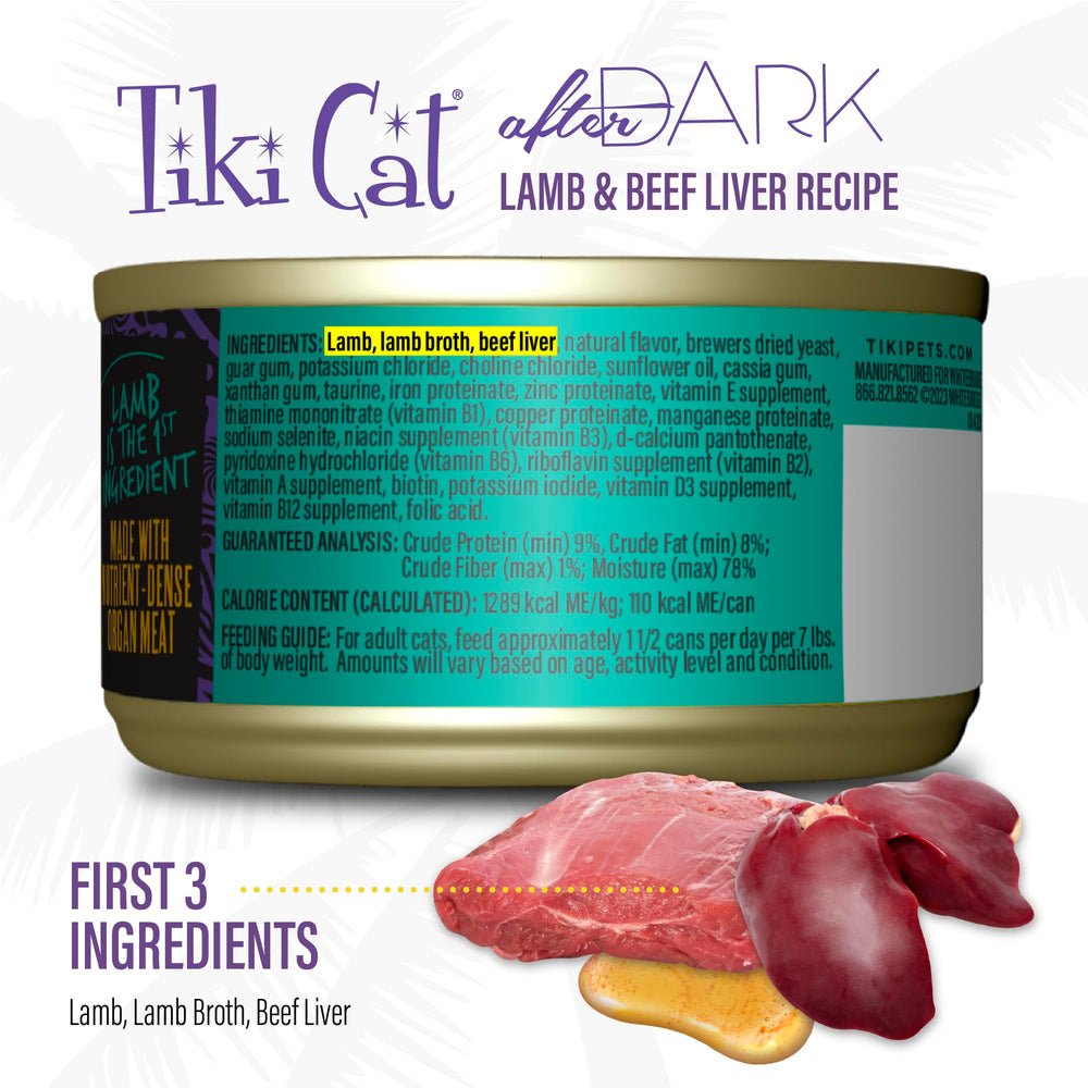 Tiki Cat After Dark Pate in bowl shows grain-free serving.