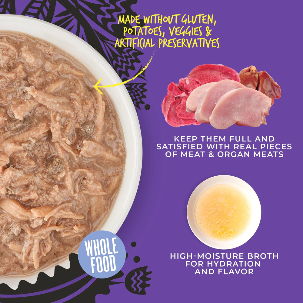 Tiki Cat After Dark Shreds cat-eating moment captures carnivore-inspired dining
