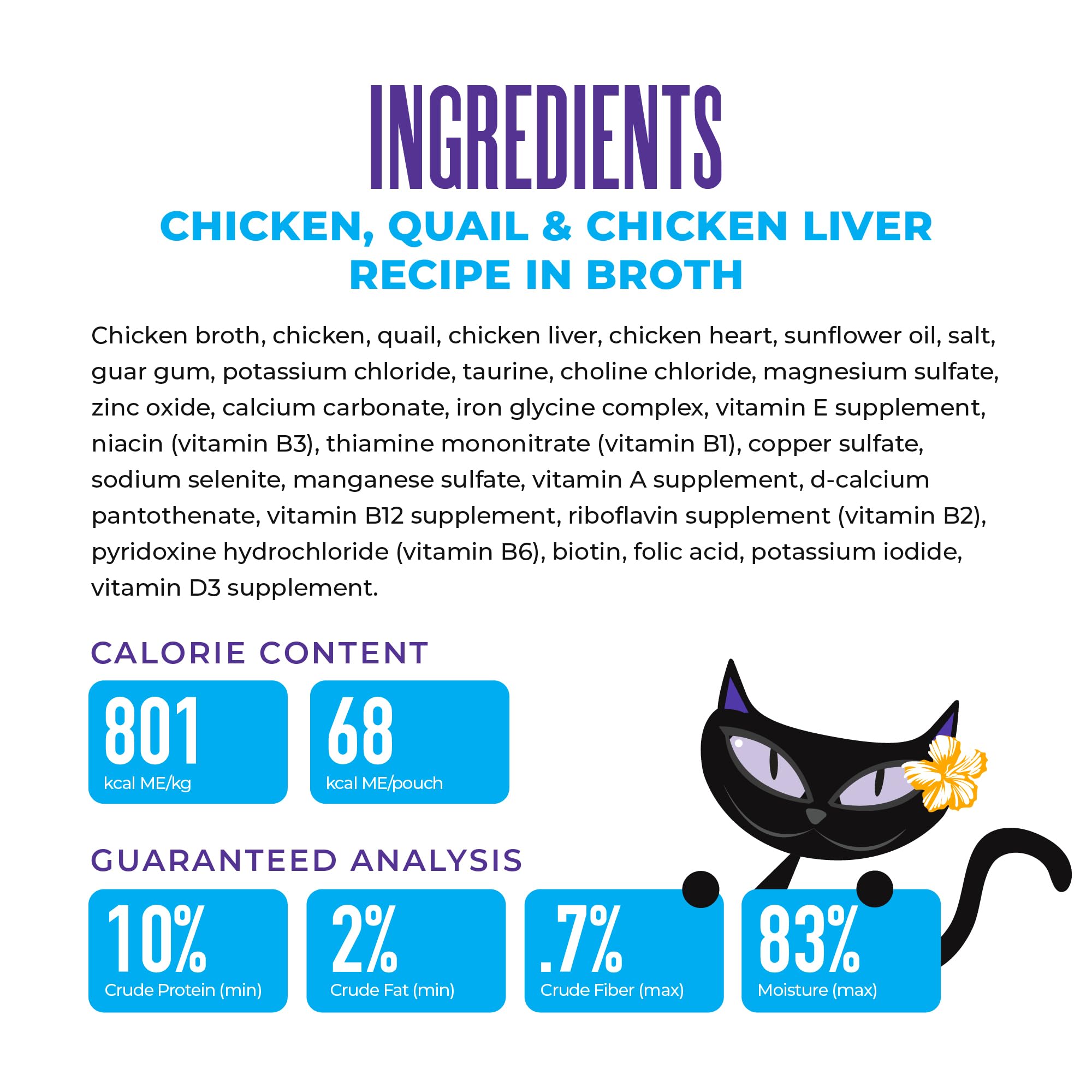 Tiki Cat After Dark Shreds chicken-quail-liver closeup highlights real meat ingredients.