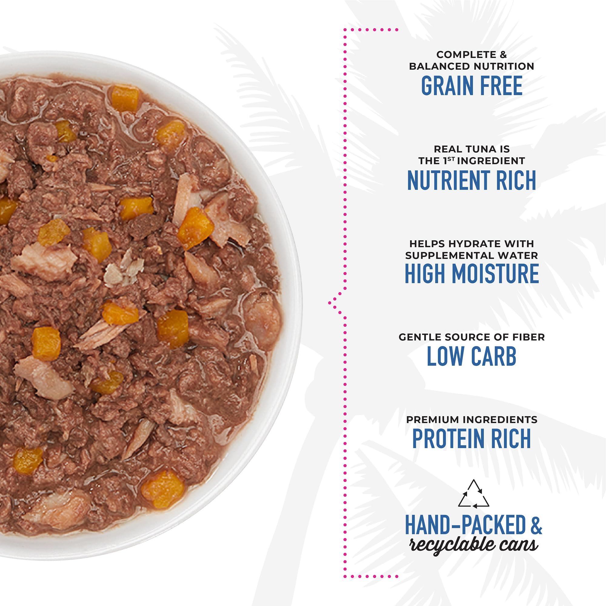 Serving bowl shows high-moisture Aloha Friends for enhanced palatability