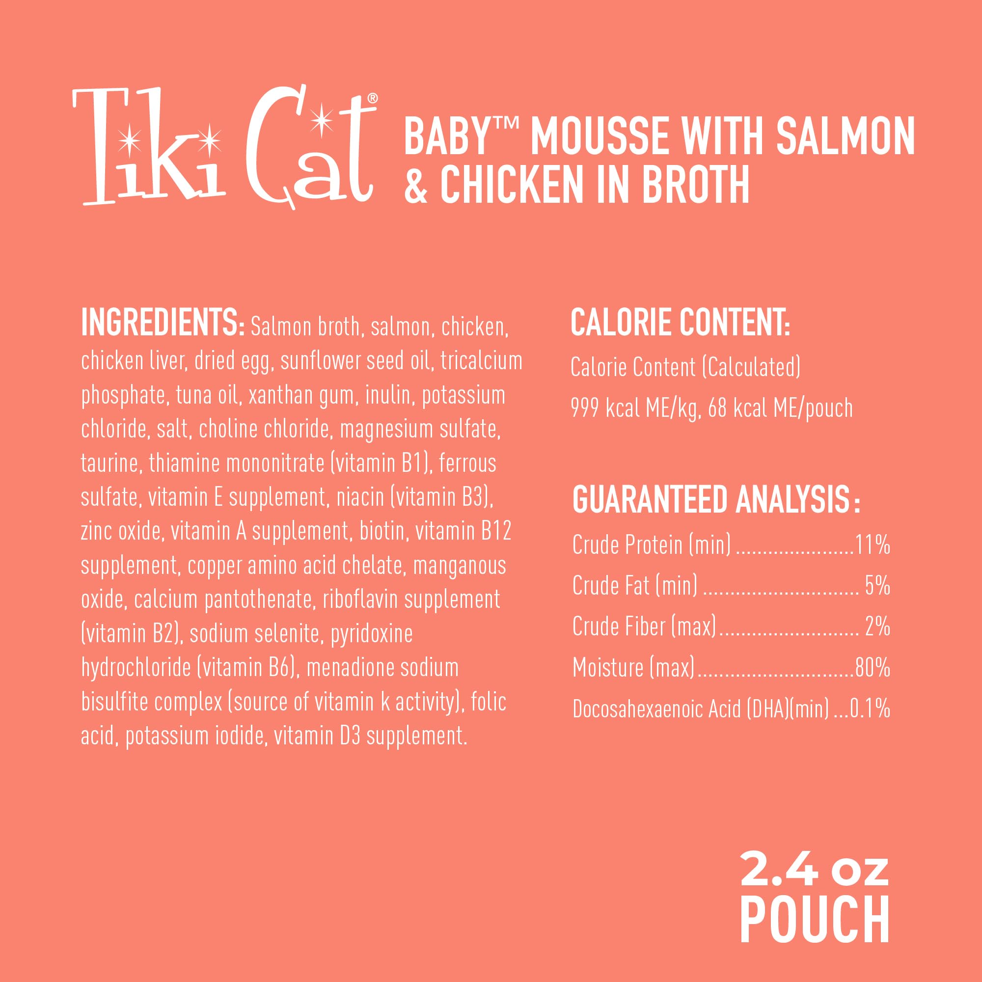 TIKI PETS Baby Mousse with chicken liver adds essential nutrients for kittens.