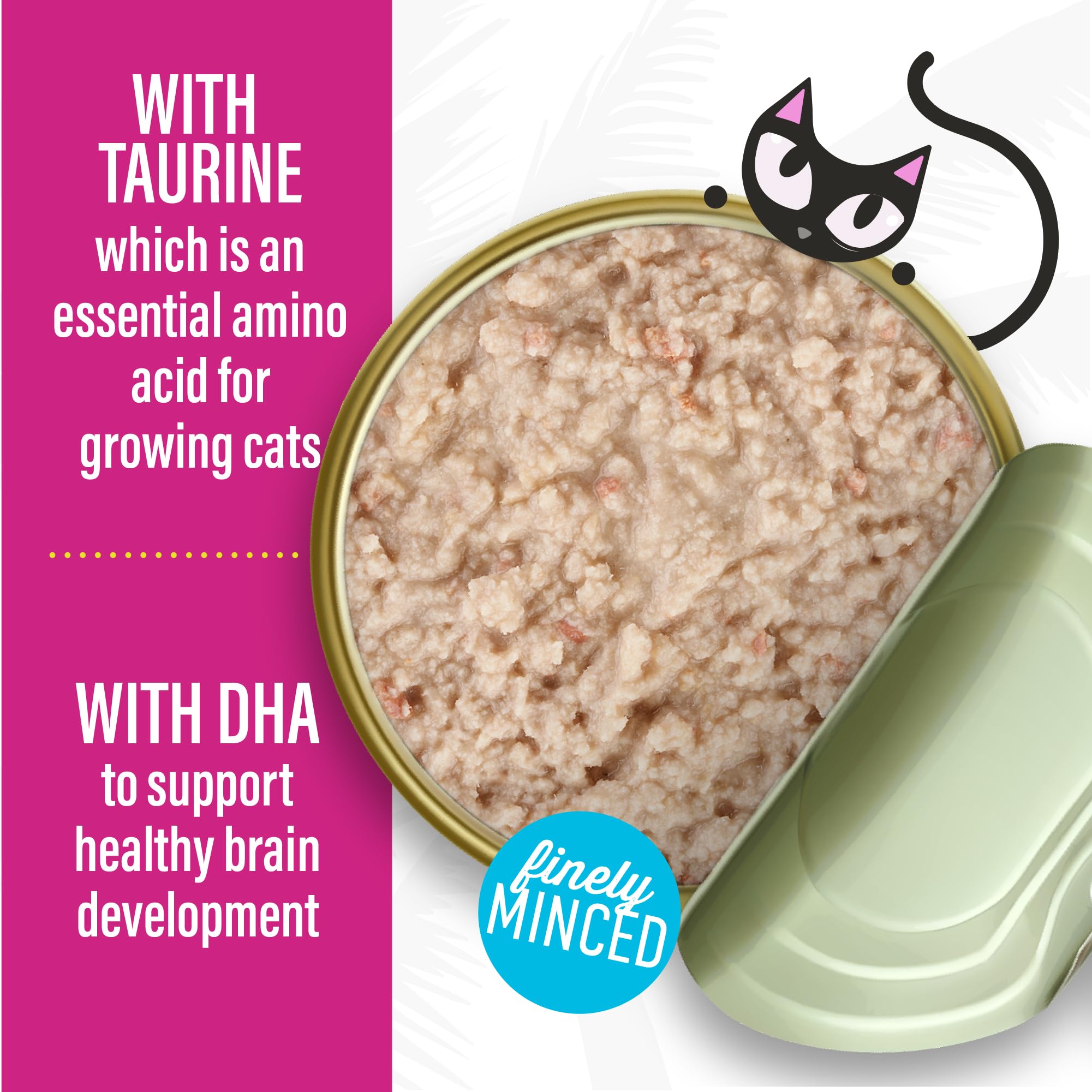 Tiki Cat Baby Pate soft-texture close-up emphasizes smooth paté ideal for new eaters.