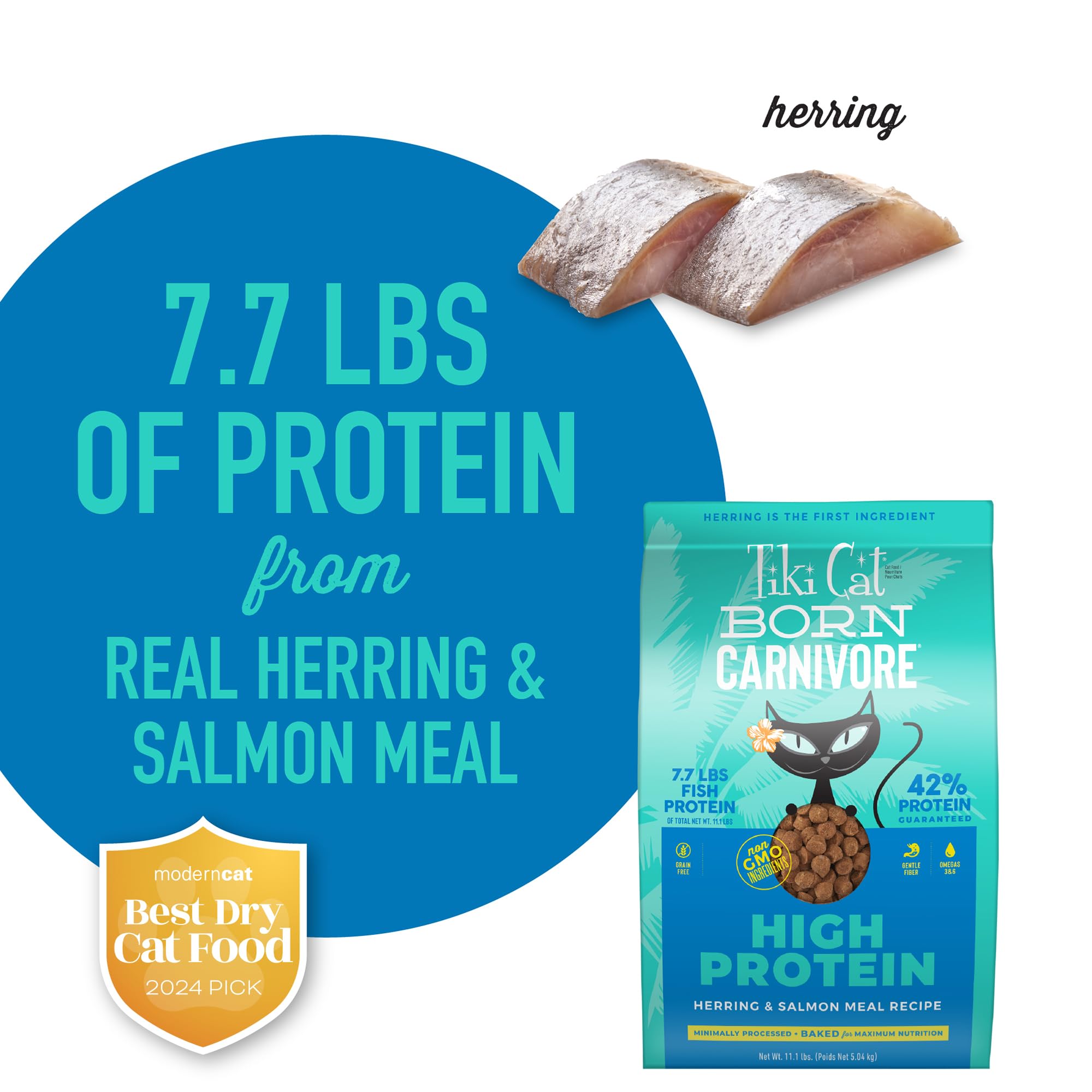 Tiki Pets baked dry food preserves nutrients and flavor for everyday feline feeding