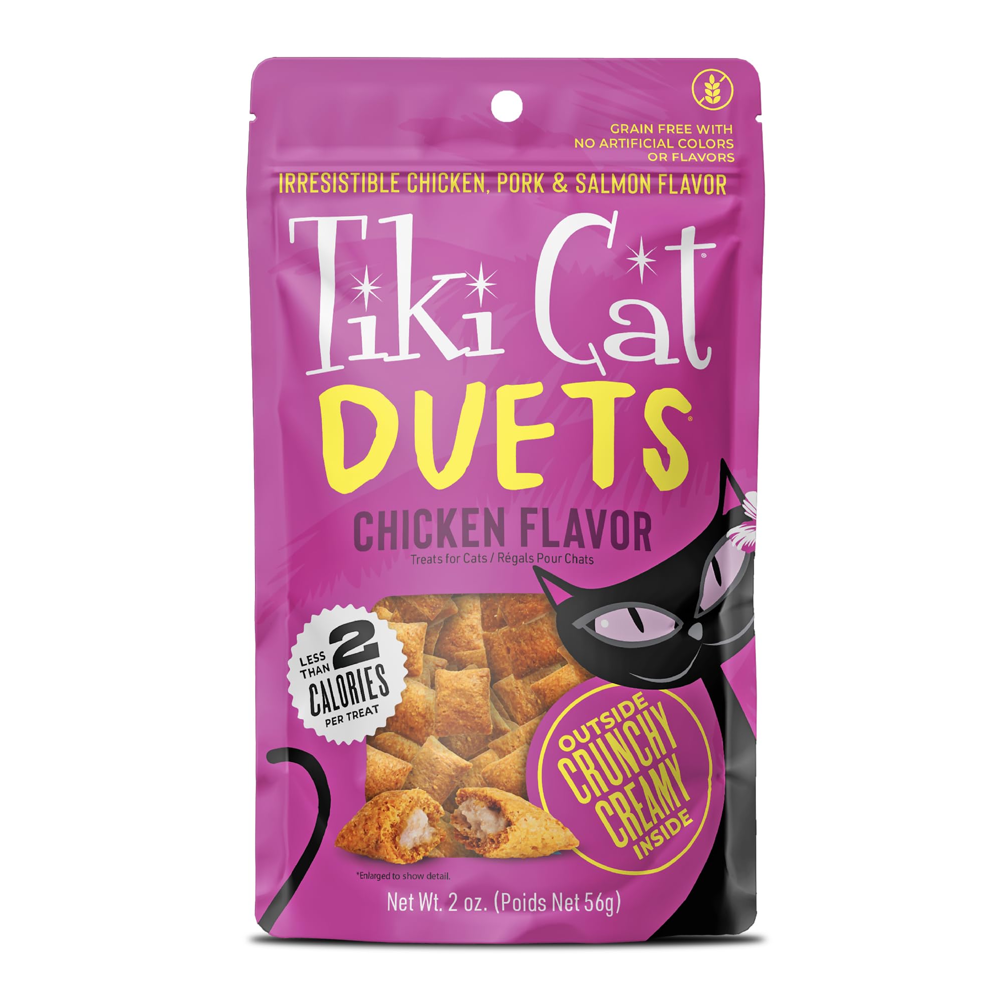 Tiki Cat Duets crunchy outside, creamy inside, for cats