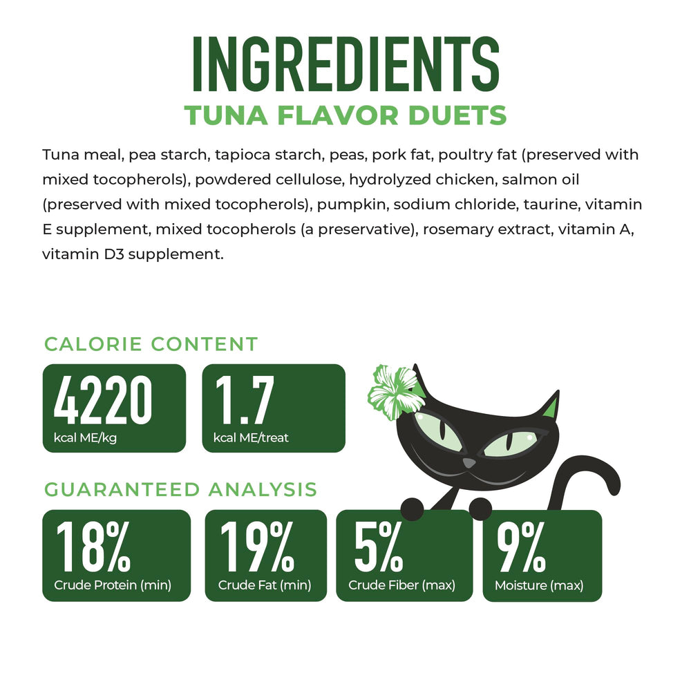 Tiki Cat Duets tuna-pork-salmon flavors, rich aroma and flavor.