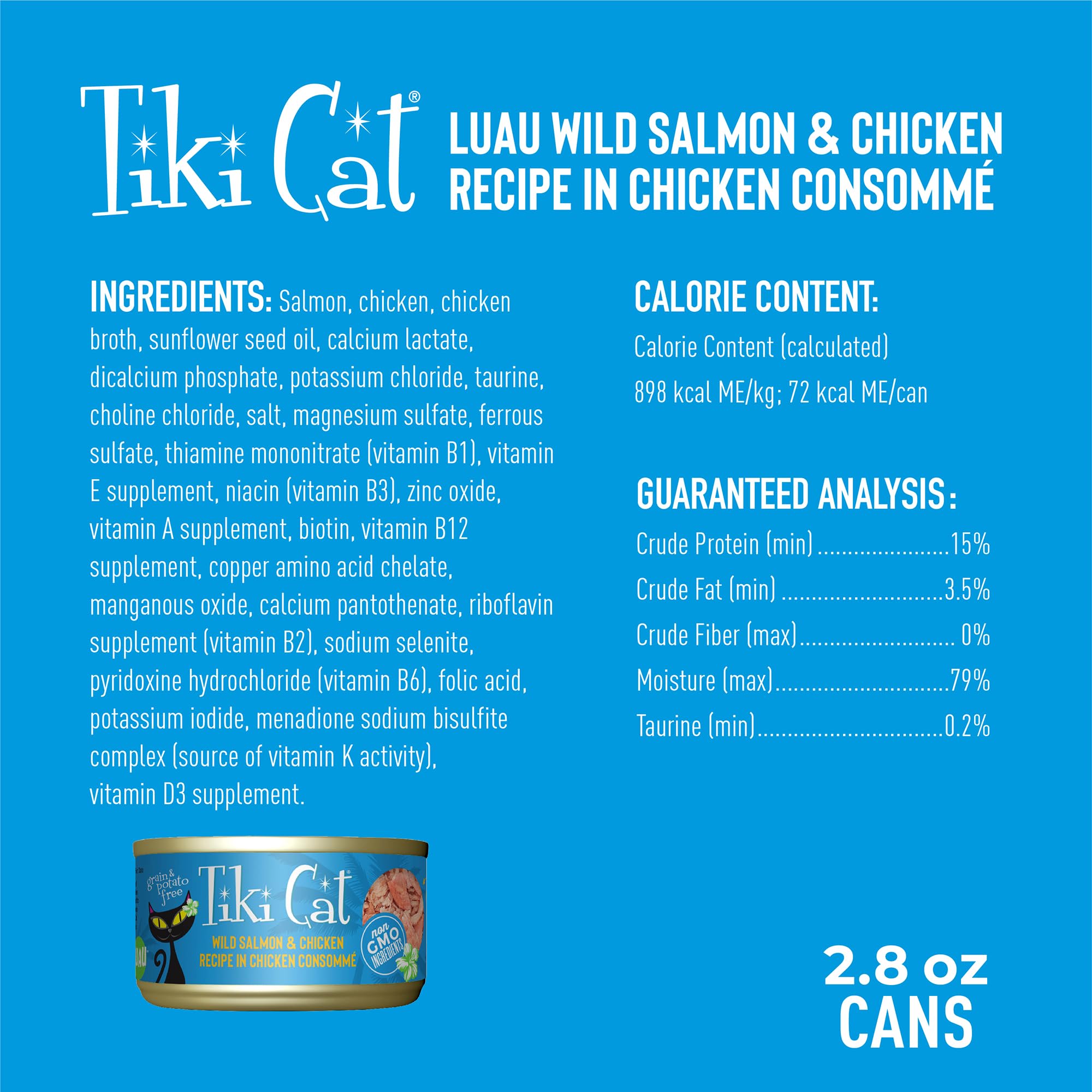 Close-up of Luau salmon and chicken chunks for finicky eaters