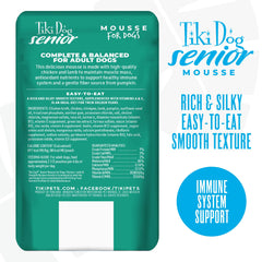 TIKI PETS Tiki Dog Seniors Mousse closeup texture shows a smooth, easy-to-eat option.