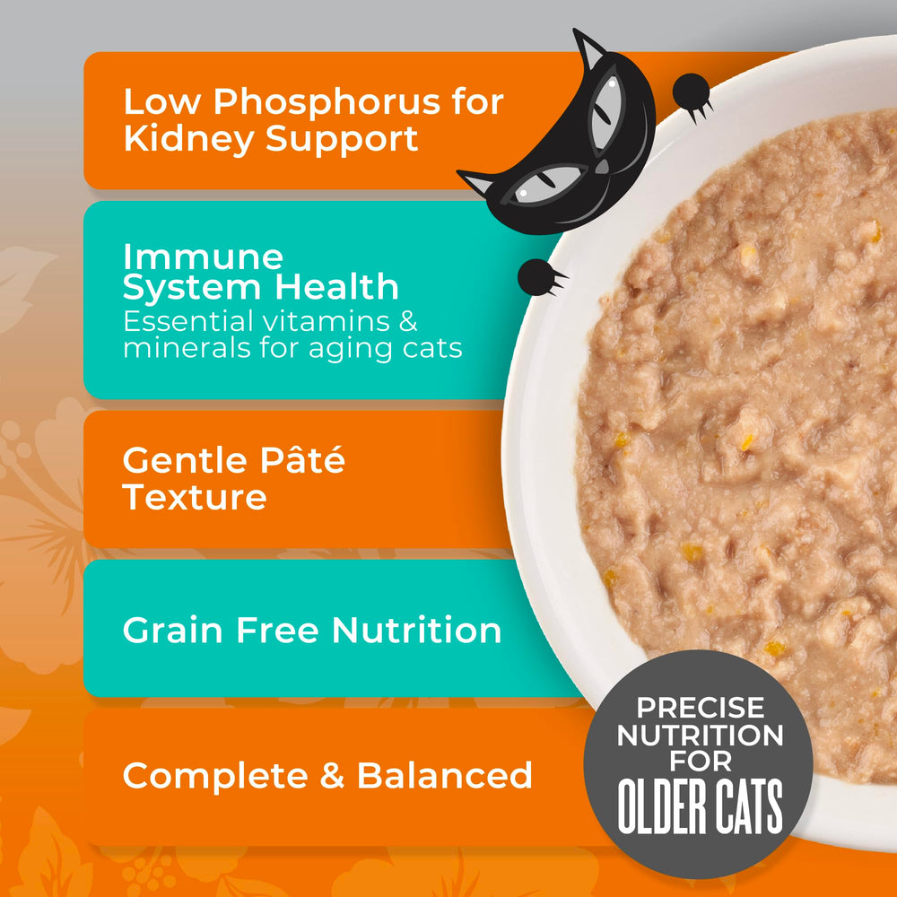 Tiki Cat Silver Paté ingredients graphic noting grain-free and non-GMO formula