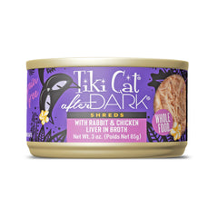 TIKI PETS Tiki Cat After Dark Rabbit Shreds, high-protein meal supports natural carnivore cravings.