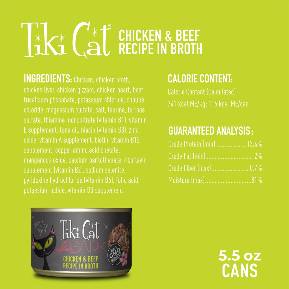 Tiki Cat After Dark features real chicken as the first ingredient for protein