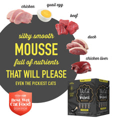 TIKI PETS Velvet Mousse served as a high-moisture meal option.