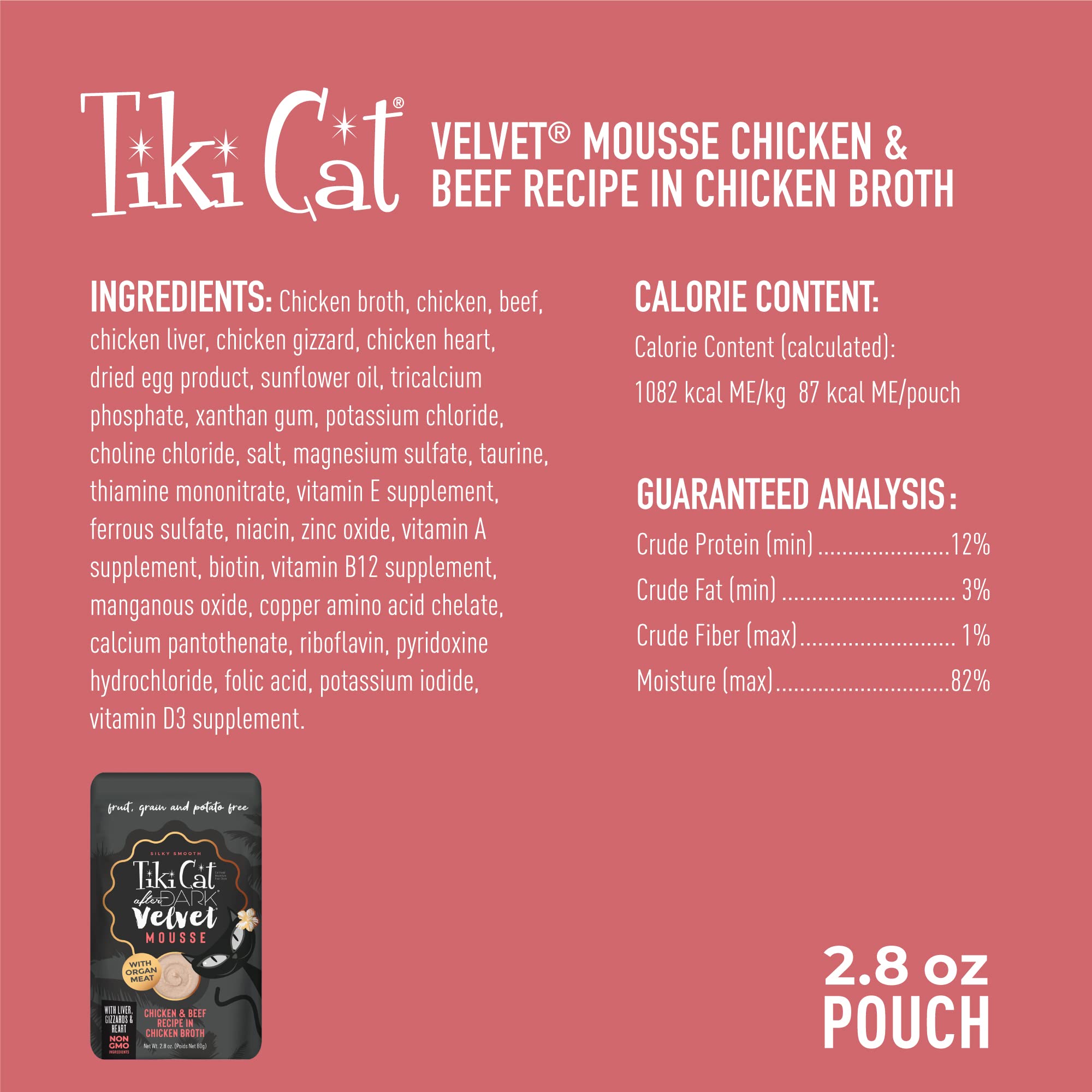 Tiki Cat After Dark Velvet Mousse close-up shows smooth, lickable texture for picky eaters