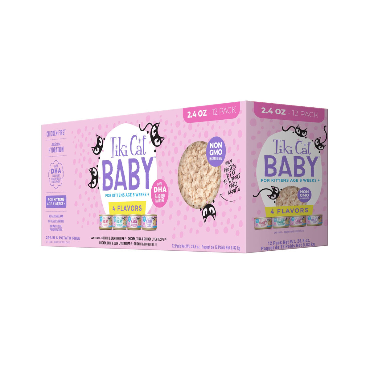 Tiki Cat Baby Variety Pack Cans keeps kittens engaged at mealtime with variety