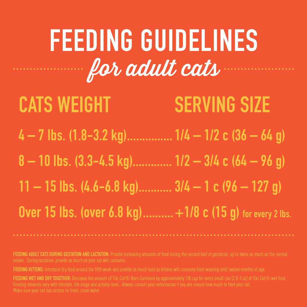 TIKI PETS Tiki Cat Born Carnivore with pumpkin fiber supports gentle digestion for indoor cats.