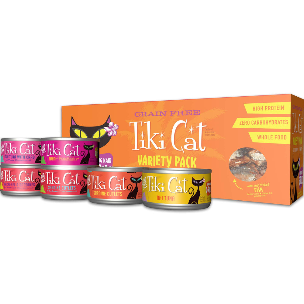 Tiki Pets Tiki Cat Grill multi-pack packaging ready for everyday feeding