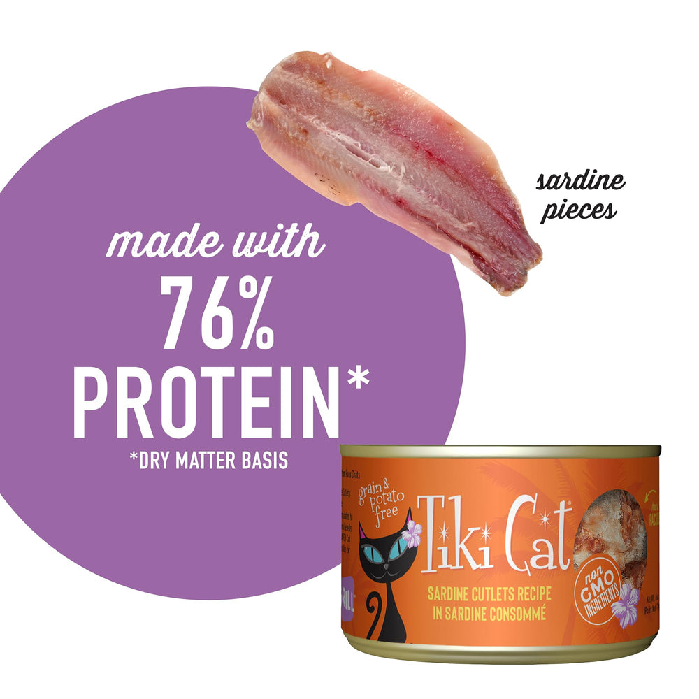 Tiki Cat Grill uses real sardines as the first ingredient for protein-rich flavor.