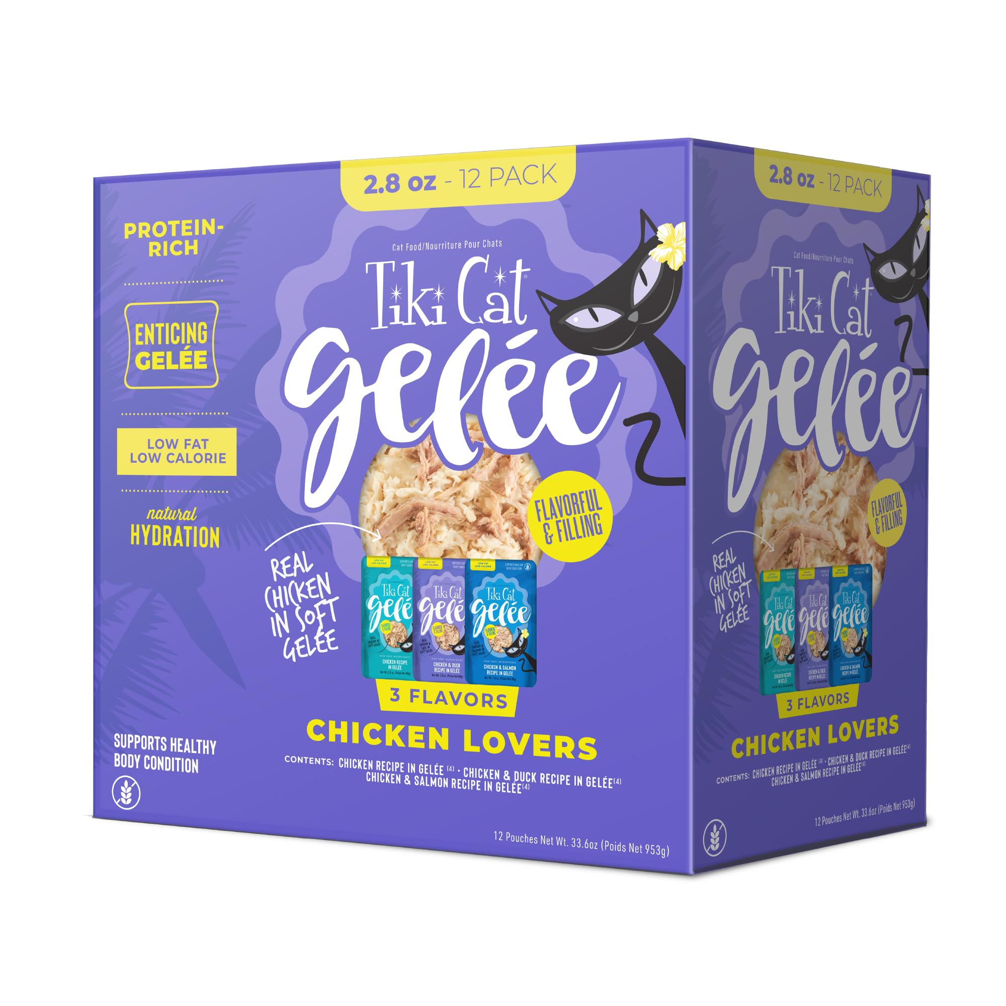 Tiki Cat Luau Lean Gelee variety-pack pouches with high-protein meals for cats