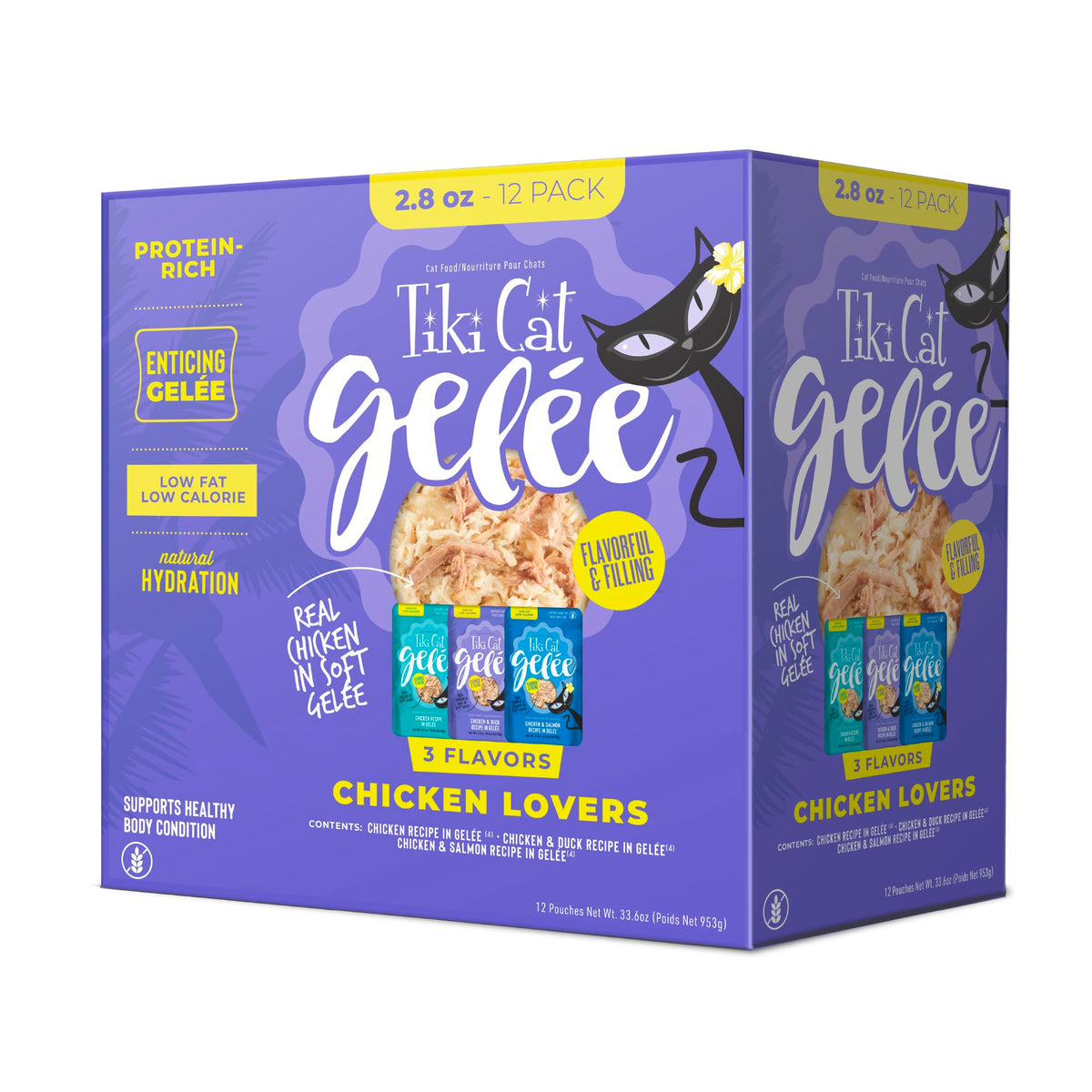 Tiki Cat Luau Lean Gelee variety-pack pouches with high-protein meals for cats