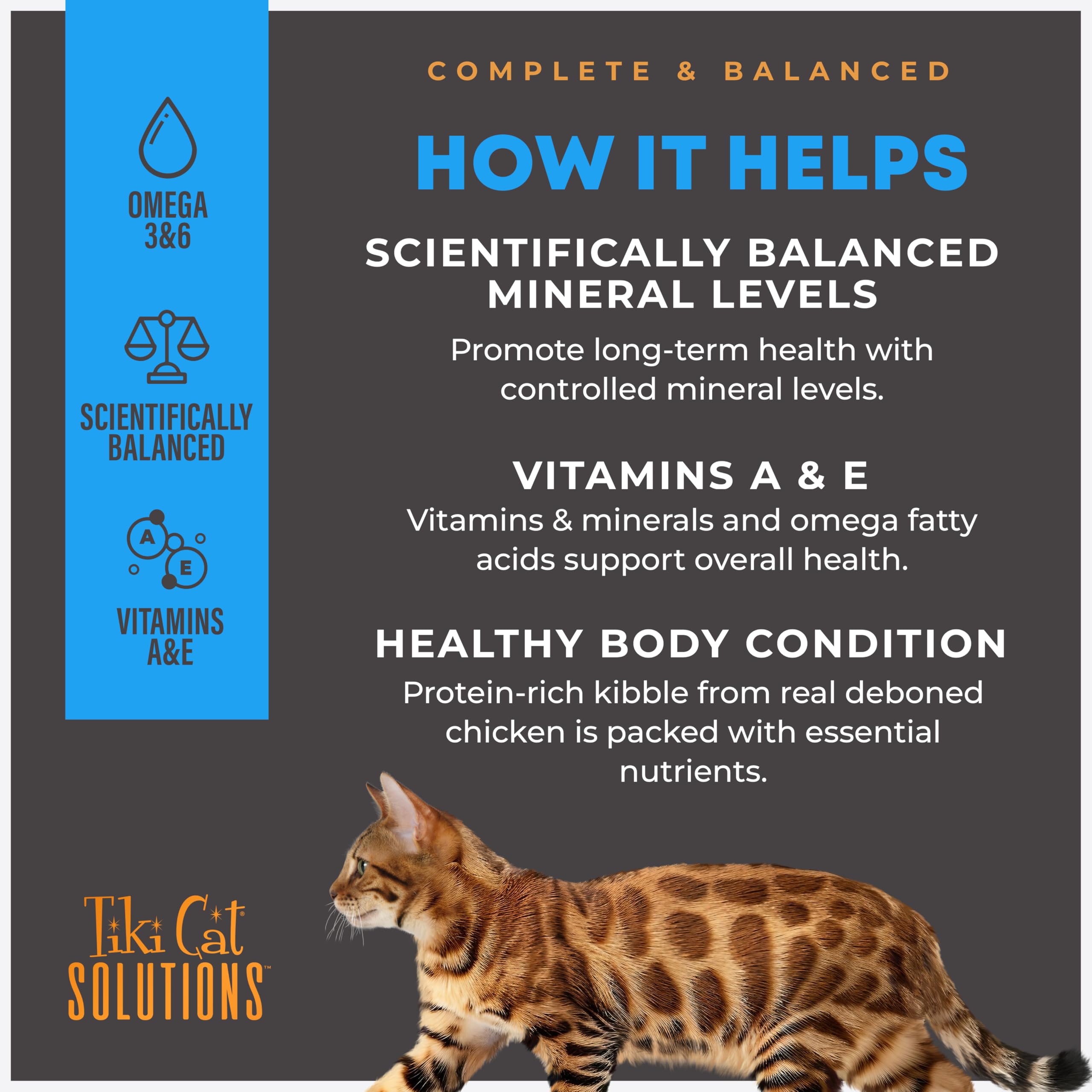 Tiki Cat Solutions Mineral Balance icon for balanced minerals supports long-term health.