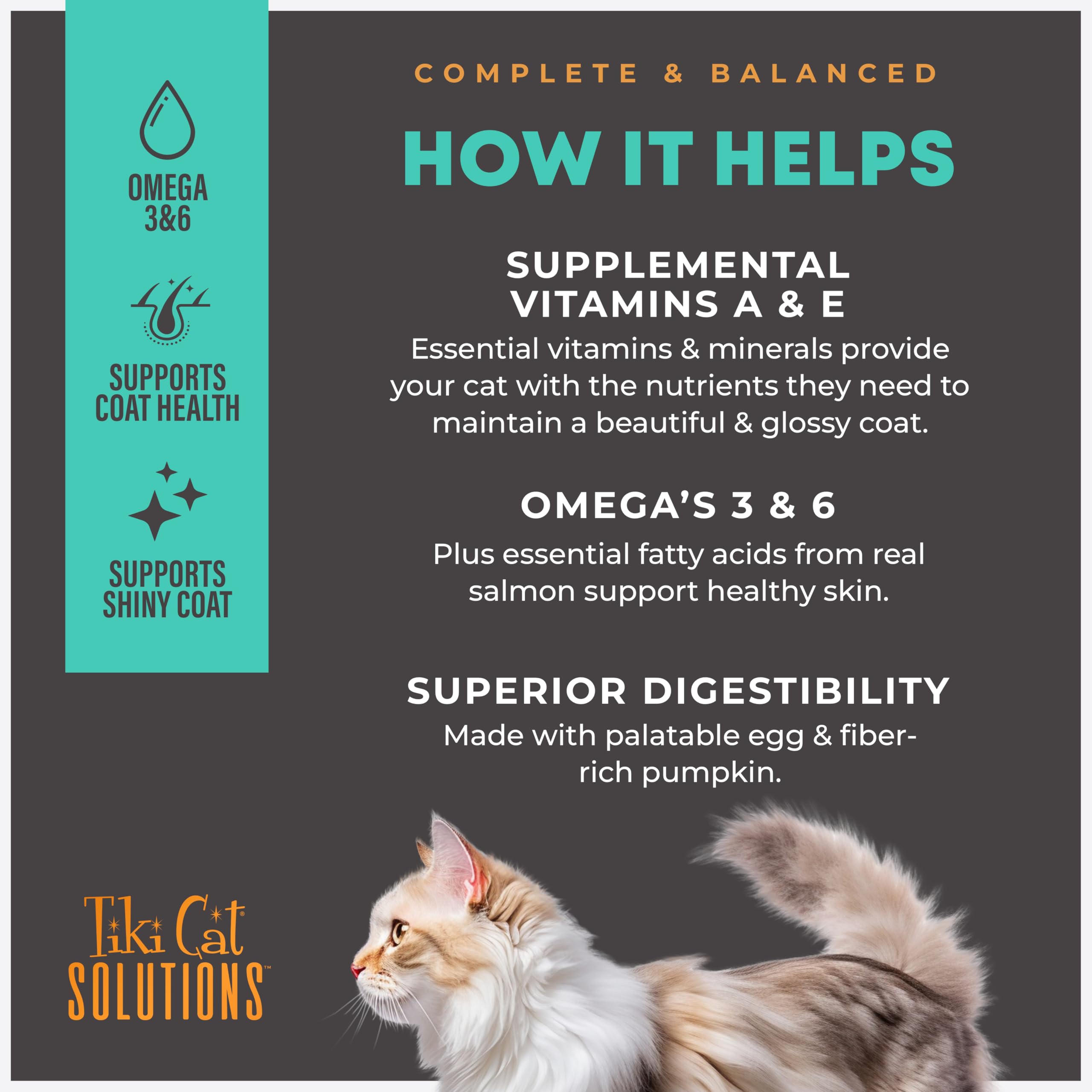 TIKI PETS Veterinarian-formulated nutrition image reflects expert-backed care