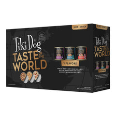 Tiki Pets Tiki Dog Taste of the World variety pack cans for dog meals