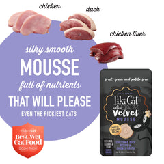 Tiki Cat After Dark Velvet Mousse features real chicken, duck, and organ meats for depth.