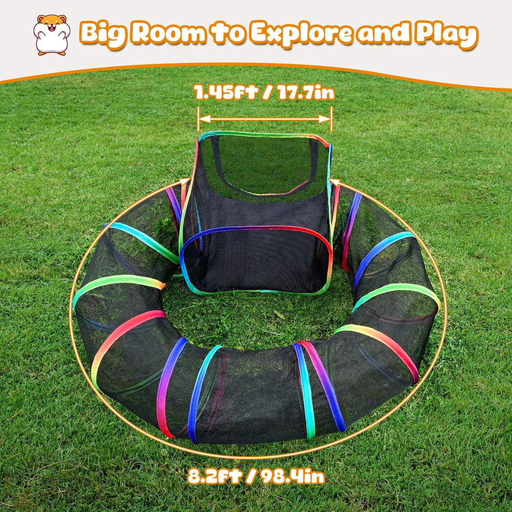 Extended 98.4-inch tunnel in TIKIWIK playpen for spacious roaming