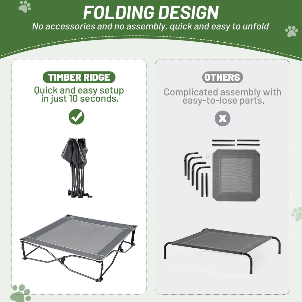 TIMBER RIDGE bed supports dogs up to 110 lbs for larger breeds.