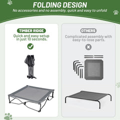 TIMBER RIDGE bed supports dogs up to 110 lbs for larger breeds.