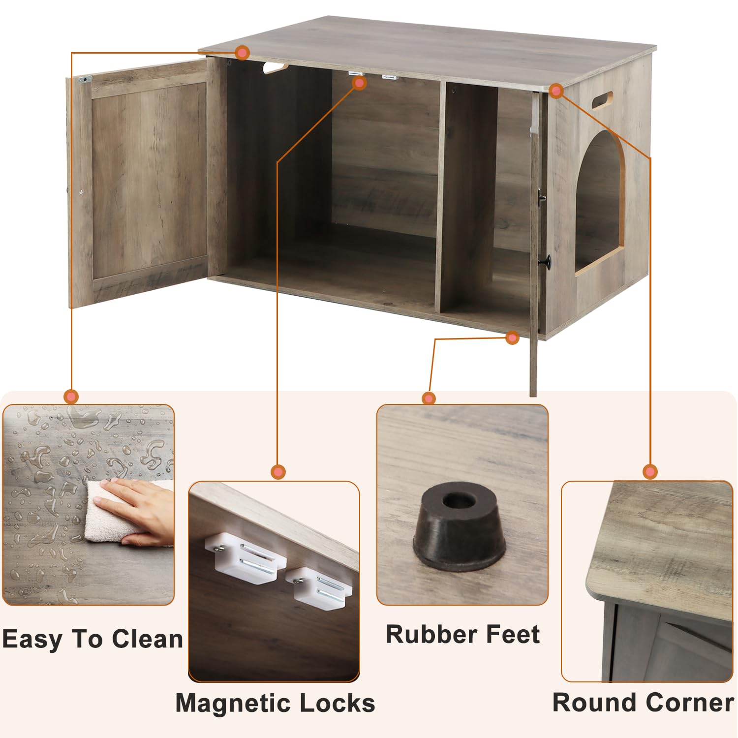Timberer enclosure side arch vents promote airflow for comfort