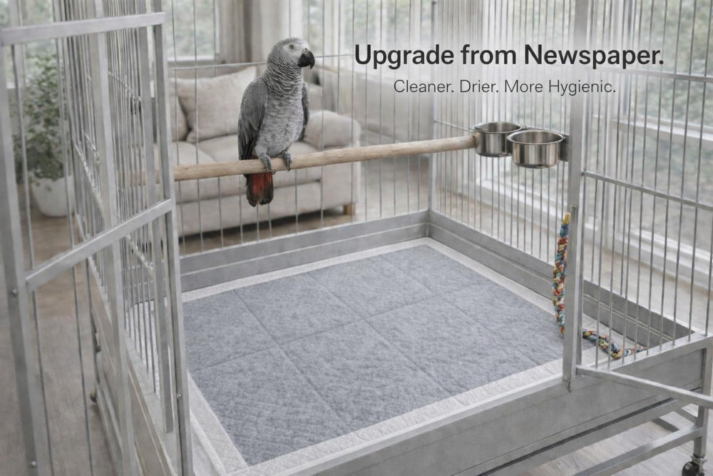TIMEONIA XL flat design stays secure under large parrots.