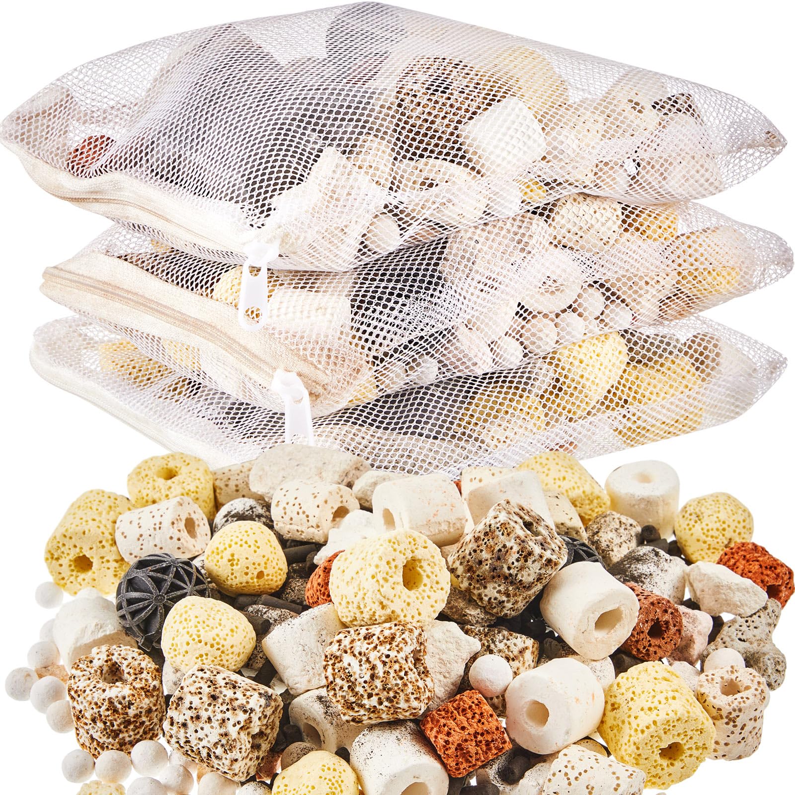 Timgle filter media mesh bag pack keeps media organized for easy filtration.