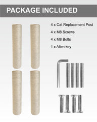 TIMHAKA sisal rope wrapped post provides durable claw sharpening.