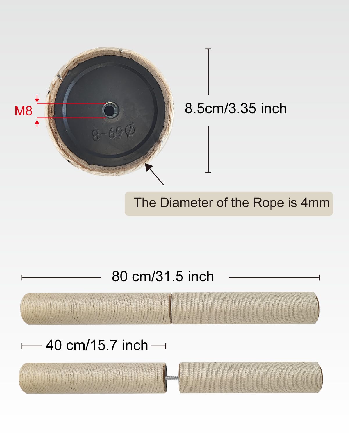 TIMHAKA thick 4mm sisal rope boosts wear resistance.