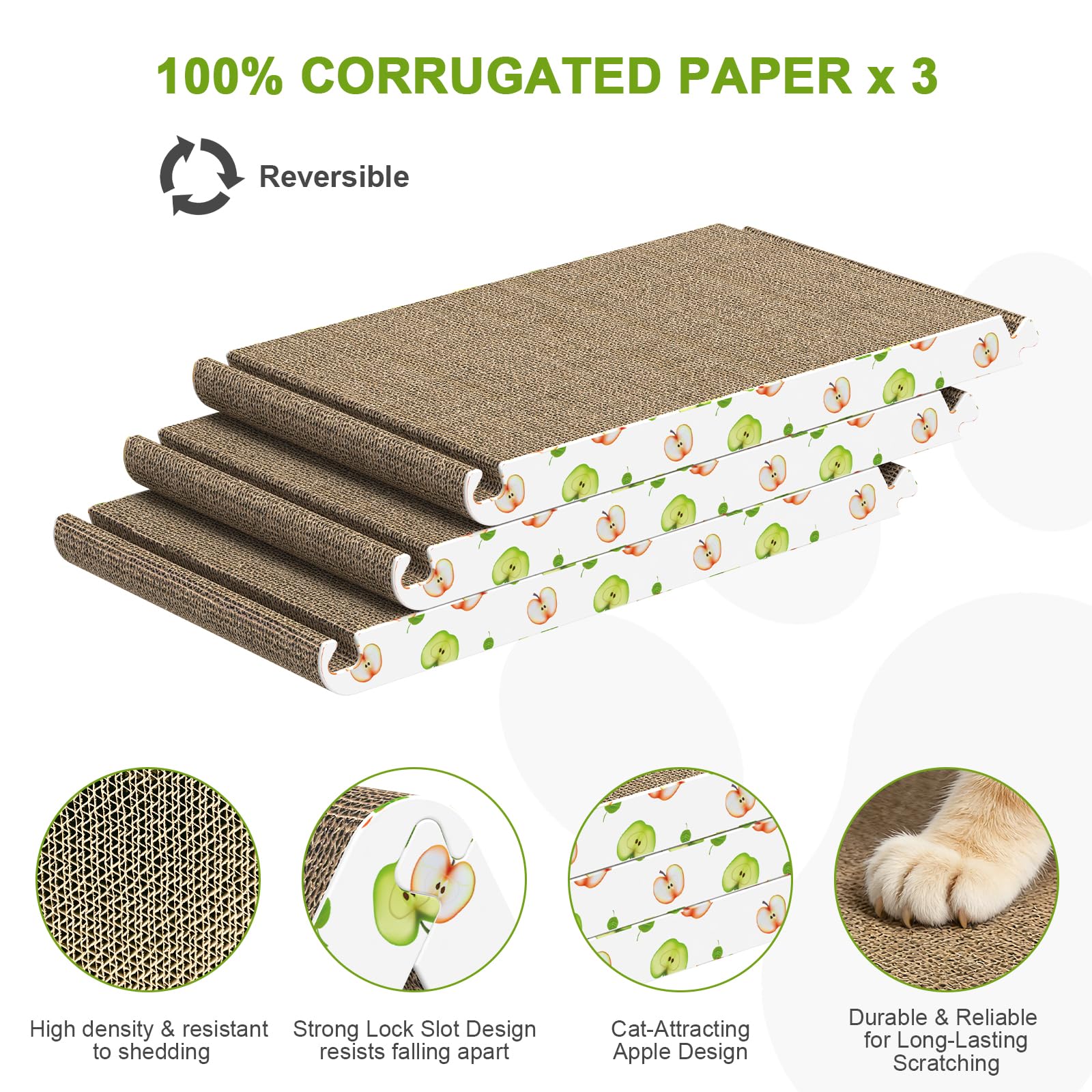 TIMHAKA triangle cat scratcher with reversible double-sided surface for longevity.