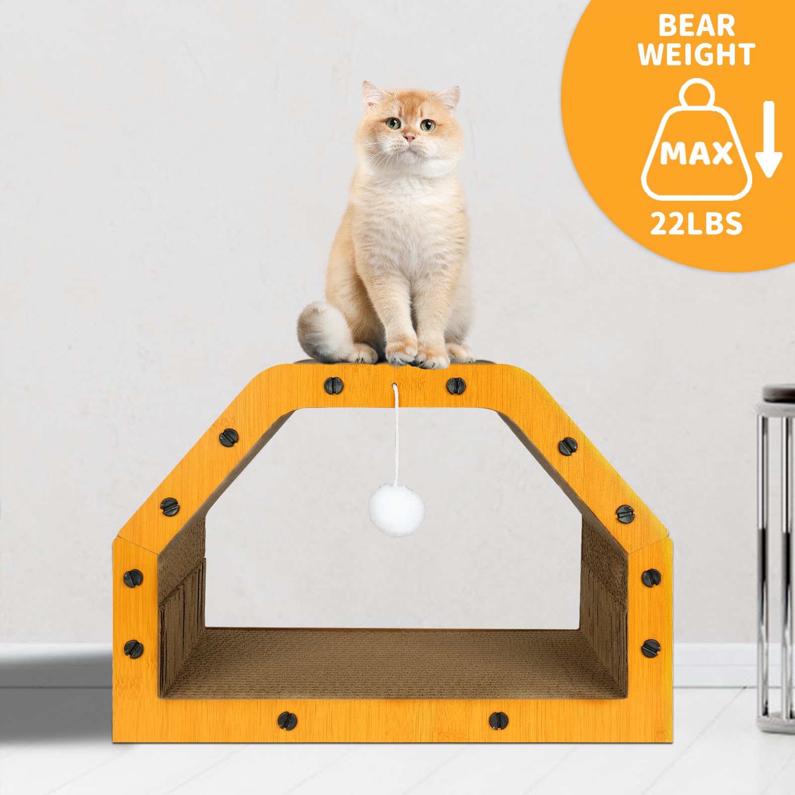 TIMIEEYA cardboard cat house indoor-use design saves space in small rooms.