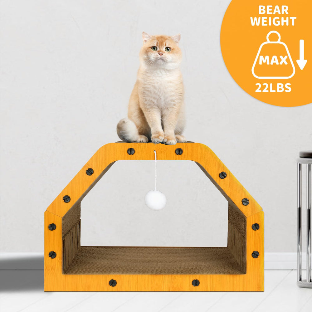 TIMIEEYA cardboard cat house indoor-use design saves space in small rooms.
